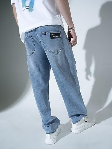 Image of Hubberholme Men's Knee Distressed Loose Fit Jeans