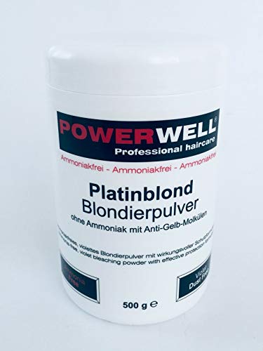Powerwell Polvo decolorante sin amoniaco con efecto antiamarillento / pigmentos de color violeta – 500 g