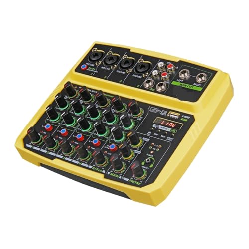 USB 4/6 �`�����l���~�L�T�[ DJ �R���\�[���I�[�f�B�I�~�L�T�[ Bluetooth 48V �t�@���^���d���x�����s�[�g���ʃT�E���h�~�L�V���O�R���\�[�� �g���₷��(Yellow,6 Channel)