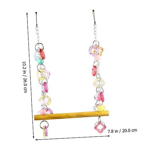 YARNOW Parrot Swing Toy Pet Bird Swing Pet Parrots Swing Stand Parrots Swing Chewing Toy Bird Swing Stand Pet Parrots Cage Swing Bird Hanging Swing Bird Parrots Swing Stand - Image 4