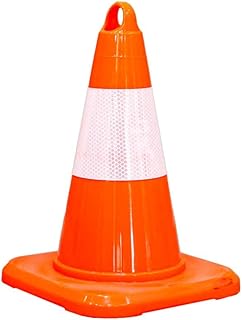 32CM Traffic Cone | Full Soft PVC Traffic Safety Cone with Reflective Collar | Unbreakable Road Safety Reflective Traffic Cone - Orange | High Quality Cone for Playground and Traffic Safety (1)