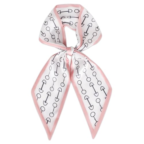 Relang Satin Scarf Mulberry Silk Printed Head Wrap Hair Band 7"" x 59"" Apricot Flowers