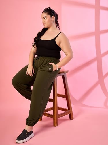 Image of ALZA Women's Cotton Oversized Joggers with Utility Pockets - Loose Fit High Waisted Track Pants for Gym, Yoga & Travel - Lightweight All-Season Lounge Sweatpants