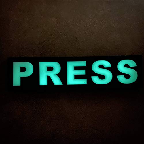 Reporter Glow Press Patch 11.4X2.8 In / 29X7 Cm Conflict Journalist #TOP3
