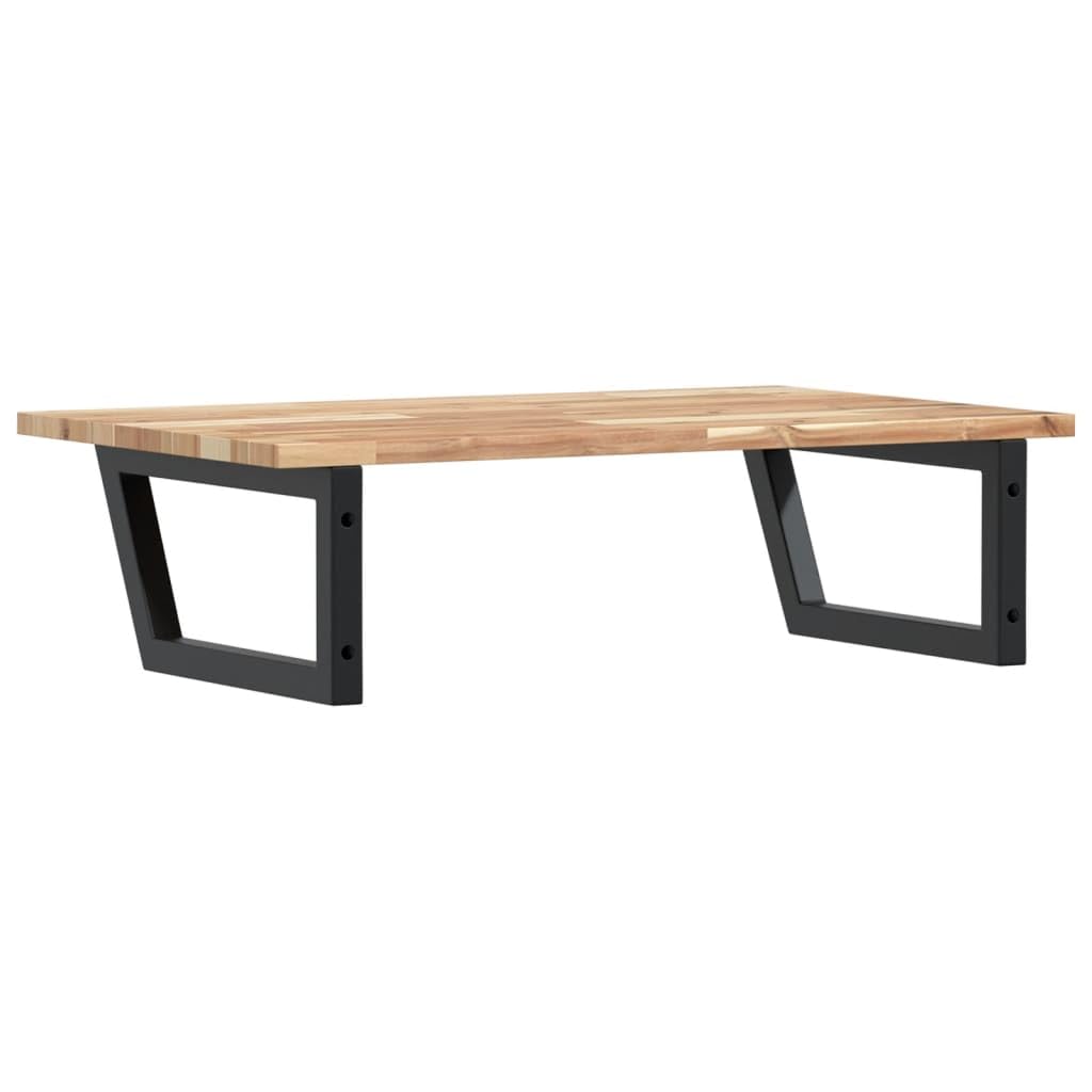 Estantería para lavabo de pared de acero y madera de acacia con soporte trapezoidal de 80 x 50 cm, soporta hasta 100 kg, ahorra espacio de baño para lavabo, accesorio con espacio de almacenamiento y