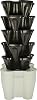 Mr. Stacky Smart Farm - Automatic Self Watering Garden - Grow Fresh Healthy Food Virtually Anywhere Year Round - Soil or Hydroponic Vertical Tower Gardening System (Standard Kit, Black) #1