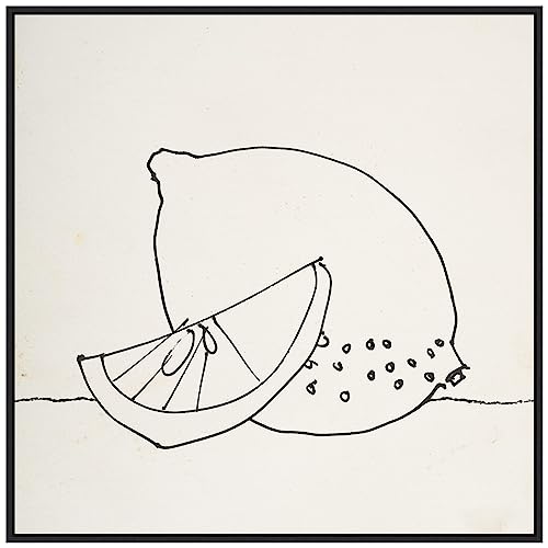 Amanti Art Framed Canvas Wall Art 30x30 Lovely Lemons II by Wild Apple Portfolio, Framed Wall Art Canvas, Still Life Artwork, Modern Decor, Large Poster Painting for Living Room, Bedroom, Bathroom,