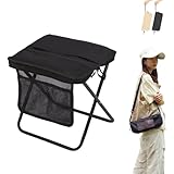 Fentefere 超軽量 折りたたみ椅子 アウトドアチェア 軽量 コンパクト 耐荷重120kgカーボンスチールフレーム 収納袋一体型 ショルダーストラップ付きおりたたみパイプ椅子キャンプ/BBQ/花見/登山/スポーツ観戦に最適 日本語説明書付き (ブラック)