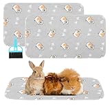 Scenereal Forro de jaula de conejillo de indias, paquete de 2 con cepillo de limpieza, absorción rápida de agua, almohadillas reutilizables y lavables, conejos, hámster