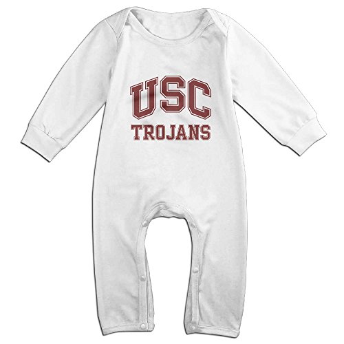 MoMo USC Trojans Logo Toddler/Infant Romper Bodysuit Outfits 18 Months White
