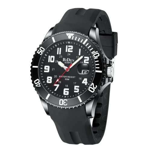 HANPOSH Relojes para Hombre Reloj de Cuarzo analógico para Hombre 50M Relojes de Pulsera para Hombre a Prueba de Agua Relojes geniales con Fecha Reloj de diseñador de Moda de Negocios Relojes Cover