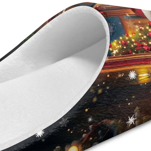 Women's House Slippers Christmas Themed Ladies Bedroom Slippers Fluffy Slipper for Wome Men Holiday Gifts4