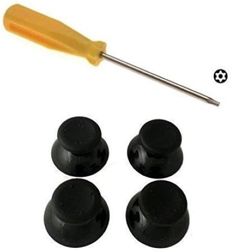 Black Thumbsticks For Microsoft Xbox 360 Plus Torx T8 Security Screwdriver - 4 Pack