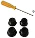 Genuine Microsoft Xbox 360 Black Thumbsticks Plus Torx T8 Security Screwdriver - 4 Pack