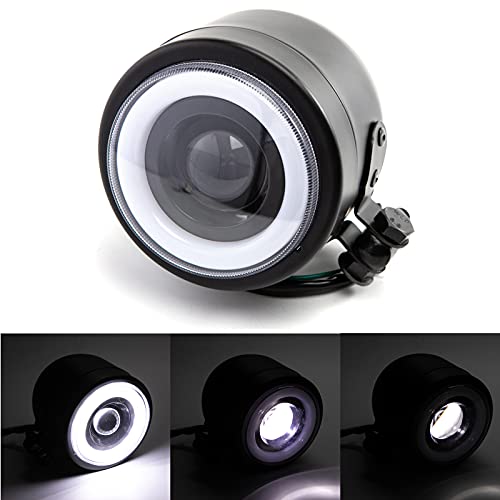 3 Inch Motorcycle Fog Lights Round Headlight LED with DRL Hi/Lo Beam, Motorbike Front Driving Lights Universal fit for Motorbike Electric Bike Motor Off-road Truck (Style 3)