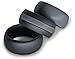 Keepfit 3 Silicone Wedding Ring for Men Silicone Wedding Band Black Grey Rubber Ring (Grey Stipe, 8)