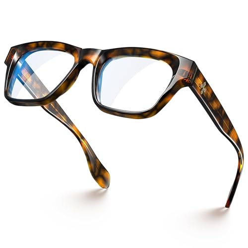 Image of VISOONE Square Blue Light Blocking Glasses TR90 Clear Lens for Women Men BONA