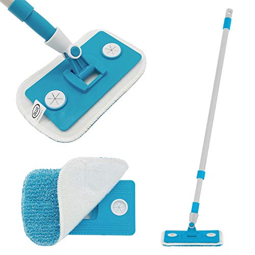 DLUX Pro Kleen - Fregona plana de microfibra para baño y cocina (78-129 cm)