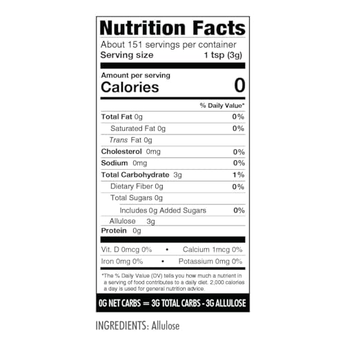 Wholesome Yum Powdered Allulose Sweetener - Natural Powdered Sugar Substitute - Keto, Non GMO, Zero Carb, 0 Calorie, Sugar Free, No Aftertaste Tummy Friendly - Confectioners Sugar Replacement (1 lb)