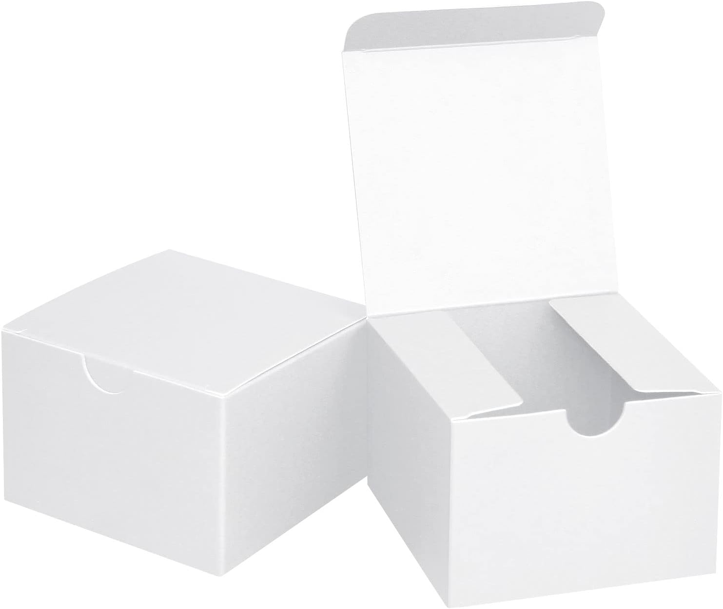 Small White Gift Boxes 4x4x2 White Kraft Paper Boxes for Gifts, Party Favors, Showers, Crafts, Candy Boxes, 100 Pack