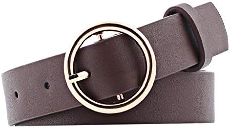 Casual PU Leather Belt Round Buckle Round Belt for Women Men Scar...