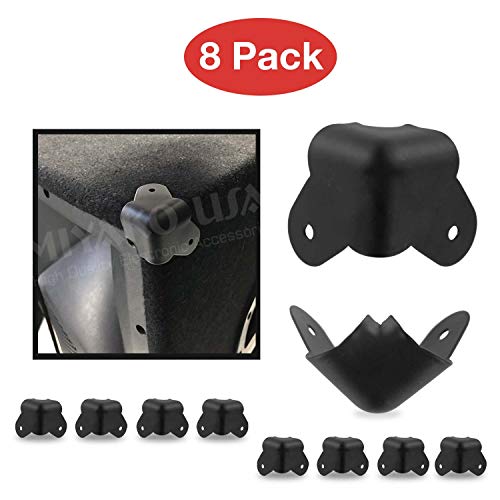 Miyako Cabinet Speaker Corners Protector 1.5" Inches And Strength Black Rounded Metal - Convenient Lip For Easy Installation On Front Of Pa/Dj Cabin Or Wood Boxes - Pack Of 8 (21-814) #TOP5