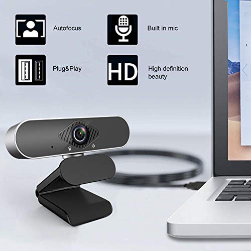 INTPW 1080P HD Webcam with Microphone, 120 Wide Angle, Auto Low Light Correction, Plug and Play - USB Web Camera for Mac, YouTube, Skype, OBS, Laptop, Desktop by intpw - Image 2