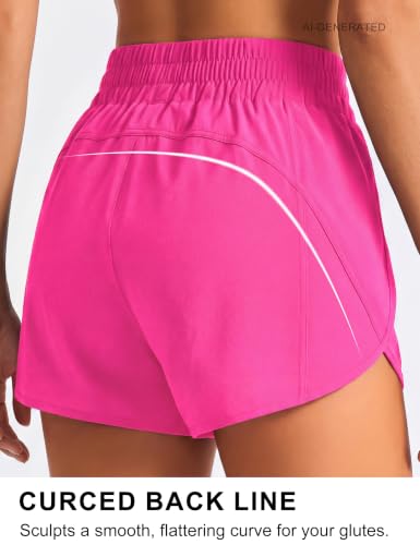 Image of BMJL Women's Athletic Shorts Running Workout Shorts Gym High Waisted Summer Short with Waistband Pocket