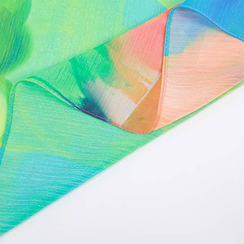 MissShorthair Saída de praia feminina de chiffon pareos sarongue transparente para biquíni, Multi ve