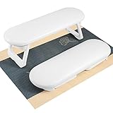 CGBE ネイルアームレスト、アームレストネイル、ネイル ハンドピロー PUレザー 防水、肘置きクッション 手の枕 肘置き フット置き、追加滑り止めマット付折りたたみ式 (白)