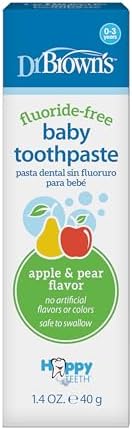 Dr. Brown’s Fluoride-Free Baby Toothpaste, Infant & Toddler Oral Care Apple Pear 1-Pack 1.4oz/40g, 0-3 years - 1
