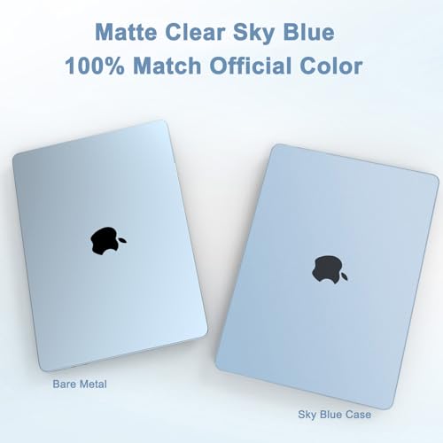 G JGOO Compatible with MacBook Air 13 inch Case 2026 2025-2022 M5 A3449 M4 A3240 M3 A3113 M2 A2681, Matte Plastic Hard Shell for MacBook Air 13.6 inch Case +Keyboard Cover +Screen Protector, Sky Blue by G JGOO - Used condition - Image 3