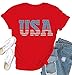 Qskall USA Shirts for Women 4th of July T-Shirt Patriotic Tee Tops