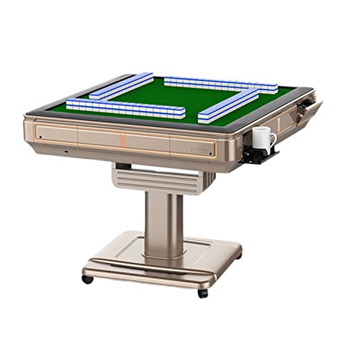 Folding Automatic Mahjong Table With 41Mm 2 Sets Of 144 Tiles And Dust Cloth Game Domino Table Equipped With Wheels, Ashtray, Cup Holder, Storage Box, Usb Charging Ports And Cover #TOP5