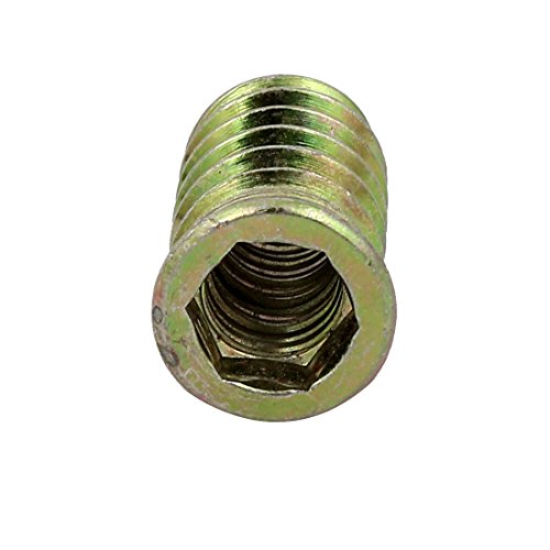 sourcing map 20 Stück M10x30mm Verzinkter Innensechskant Antrieb Senkkopf Einsatz Mutter für Holz