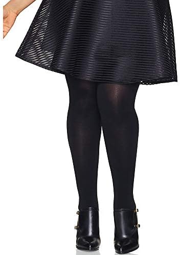 Hanes Curves Women's Plus Size Blackout Tights, Same to Waist, Sheer Toe, Moisture Wicking, Black