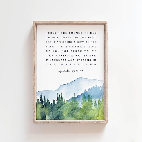 I Am Making A Way In The Wilderness Isaiah 43:18-19 Scripture print Watercolor Bible Verse poster Christian Woman Baptism print I Am Making A Way,256