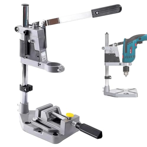Präziser Bohrständer mit Verstellbarer Höhe und Flachbackenzange für Präzises Bohren, Bohrmaschinenständer, Standbohrer, Ständer für Bohrmaschine, Ideal für Standbohrmaschinen und Ständerbohrmaschinen