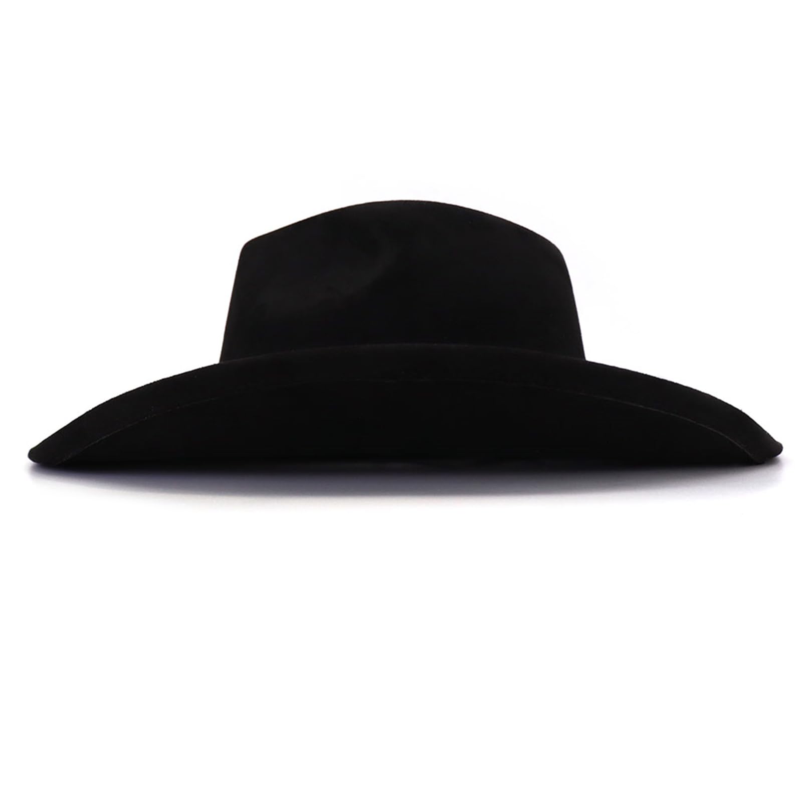 Cappello da cowboy occidentale per donne e uomini classici Fedora cappelli a tesa larga in pelle scamosciata cappello da cowboy per le donne con fibbia cintura