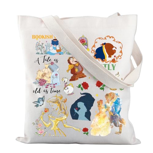 AKTAP Beaty Beast Story - Bolsa de mano inspirada en Bella y Bestia para amantes de la película, regalo de cuento de hadas como el tiempo, Beaty Beast Story - Bolsa de mano inspirada en la historia,