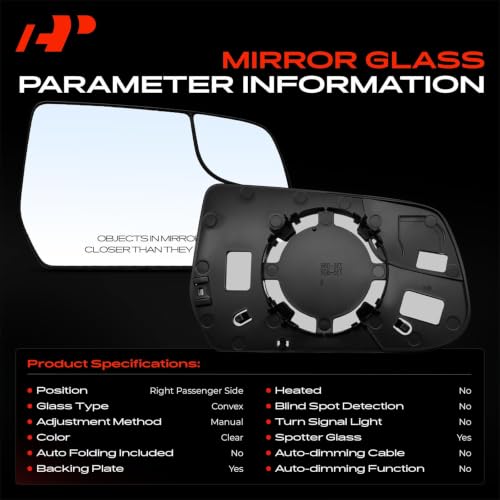 A-Premium Right Passenger Side Non-Heated Mirror Glass with Backing Plate by A-Premium - Used condition - Image 3
