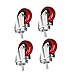 QHLdd Roulette pivotante pour Chariot à provisions Caoutchouc Souple M10/M12x25mm roulettes à Tige filetée Lot de 4 75 cm de diamètre