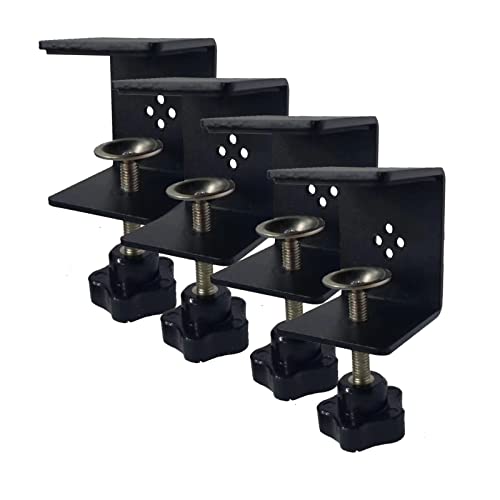 Jhanw 4 Pcs Heavy Duty C Clamps, Adjustable Steel Clamps for Woodworking & No-Drill Partition/Privacy Panel Installation, Under Desk Organizer & Table Vice Clamping Tools