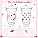 Havawish 100 Pcs Red Cherry Bow Plastic Cups 16 oz Disposable Clear Cups Coquette Bow Snowflake Theme Decorations for Birthday Baby Bridal Shower Wedding Xmas Winter Holiday Party Supplies