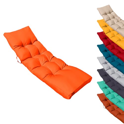 Linxor - Coussin matelassé pour Bain de Soleil, transat - 185 x 60 cm - Plusieurs Coloris