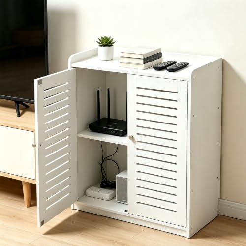 Image of GODNOEI WiFi Router Storage Box with Adjustable Shelf