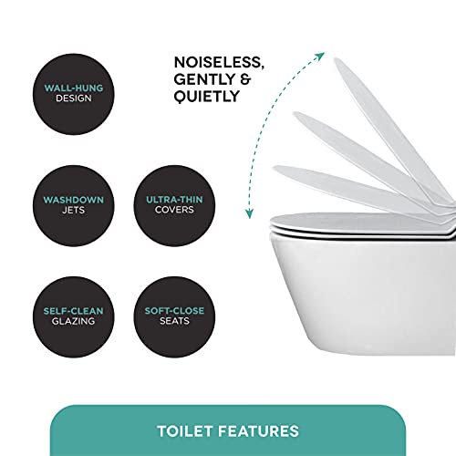 Fine Fixtures Dakota Wall Hung Toilet With Rimless Flush - White #TOP7