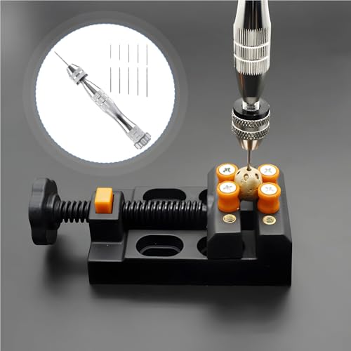 Präziser Handbohrer für Harzformen, 12 cm, silbrig Schraubstock, 10 pcs Stahlbohrer (0,8–3 mm), Ideal zum Bohren von Löchern in Harz, Epoxy, Holz, Perfekt für Schmuckherstellung, Basteln
