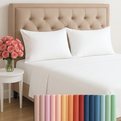 Queen Size 4 Piece Sheet Set - Hotel Luxury Microfiber Ultra Soft...