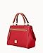 Dooney & Bourke Designer Handbags for Women, Pebble Grain Leather Small Satchel Bag with Crossbody Strap - Red